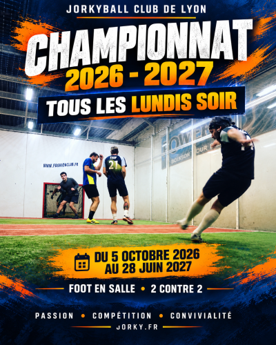 affiche du championnat de foot en salle 2 contre 2 chez jorky.fr