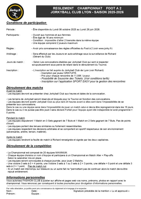 règlement du championnat jorkyball 2025-2026 chez jorky.fr